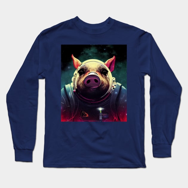 Cut Pig In Astronaut Costume Long Sleeve T-Shirt by CreativeDesignsx